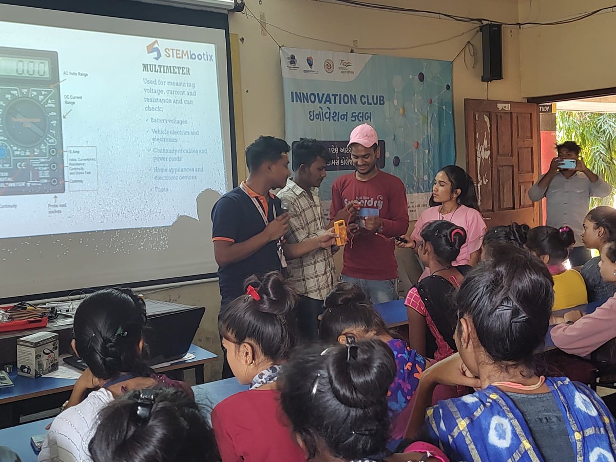 RajStembotix's tweet photo. Innovation Club Prabodh Level Training Day 1 on #basic_electronics  #Mechanical #STEMeducation at Shree S.G.Patel Arts and Shree P.K. Desai Commerce College, Nizar Tapi for Arts and commerce Students.
@PMOIndia
@CMOGuj
@narottamsahoo
@InnoClubCHE
@STEMbotix
📷
📷 https://t.co/Cb84EDEsdA
