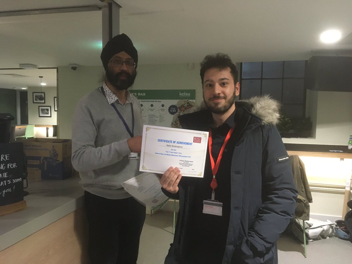 Success at the SoBMBS PhD Symposium!!! 1st year Poster Prize goes to Rylan Beckingham from the Ehler lab!!!