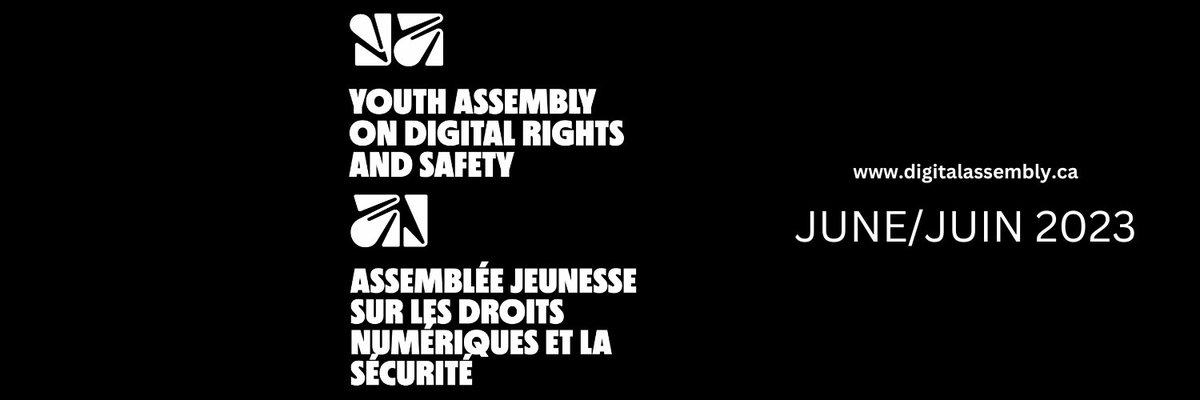 In June 2023🗓️@MediaTechDem & @masslbp are hosting a bilingual Youth Assembly on Digital Rights & Safety: an event for Canadian 18 year-olds to share their thoughts on how🇨🇦policy can protect and empower young people online! For more info, visit digitalassembly.ca