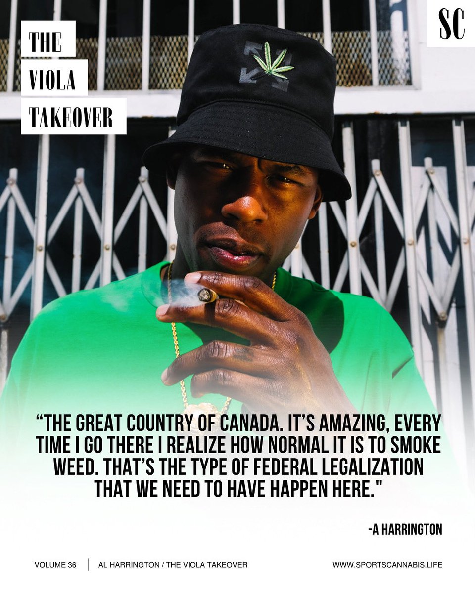 sports_cannabis's tweet photo. “The great country of Canada.  It’s amazing, every time I go there I realize how normal it is to smoke weed.  That’s the type of federal legalization that we need to have happen here…”
- @violajefe 

Learn About His Movement Today;
https://t.co/75C47UTzx4

[📸 Courtesy of @ViolaBrands1 ]

#SportsCannabis #CannabisAthlete #AlHarrington #Violabrands #Canada #MedicalCannabis #NBA #ChangetheGame #breakthestigma