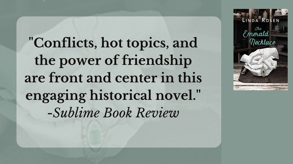 "Conflicts, hot topics, and the power of friendship are front and center in this engaging historical novel." -Sublime Book Review 
Check out THE EMERALD NECKLACE by <a href="/lrosenauthor/">Linda Rosen</a> amazon.com/Emerald-Neckla…