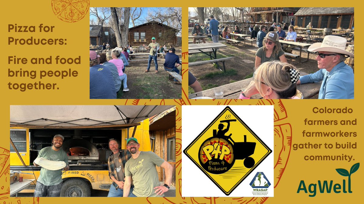 WRASAP's tweet photo. #WRASAP Partners @AgWell & Colorado #AgrAbility hosted a Pizza 4 Producers event. Farmers and farmworkers gather to enjoy a meal together.Β Β #WSU_bread_lab #buildingcommunity #woodfireoven #P4P https://t.co/40mEJArmWy