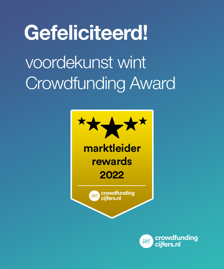 .<a href="/voordekunst/">voordekunst</a> is de marktleider reward-based #crowdfunding in Nederland. In 2022 werd via voordekunst een recordbedrag van meer dan 5,3 miljoen euro gecrowdfund. Gefeliciteerd! Meer over de awards: crowdfundingcijfers.nl/crowdfunding-a…
