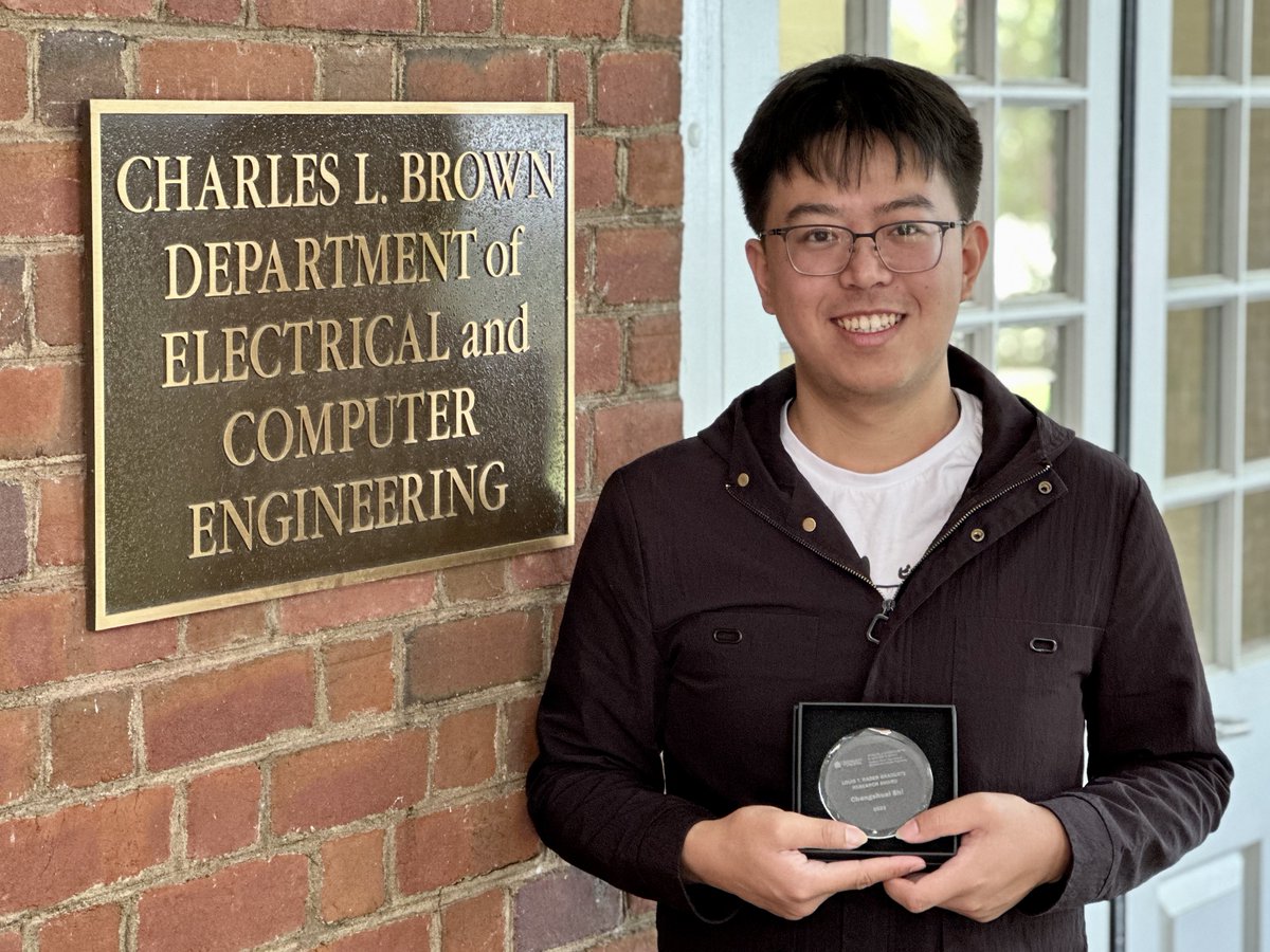 chengshuai_shi's tweet photo. Such an honor to receive the Louis T. Rader Graduate Research Award from @uvaece!

Many thanks to my parents and friends for supporting me all along, to my amazing advisor @congshen for generous guidance, and to @uvaece @UVAEngineers for recognizing my work! https://t.co/s7djr5HFkD