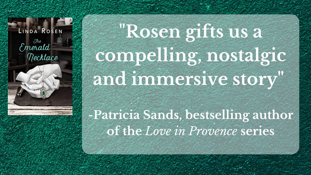 "Rosen gifts us a compelling, nostalgic and immersive story" -Patricia Sands, bestselling author of the Love in Provence series 
 THE EMERALD NECKLACE by <a href="/lrosenauthor/">Linda Rosen</a> amazon.com/Emerald-Neckla…