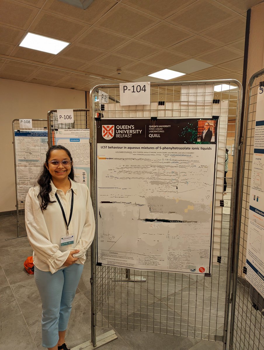 SMadhukailya's tweet photo. Indeed privileged to attend #COIL9 in Lyon, France, presented my work in the #posterpresentation session. Very grateful for @QUILLResearch, my supervisors Prof John Holbrey and Dr. Leila Moura for giving me this opportunity. 
@QUBScholarships 
@RoySocChem 
#quill #ionicliquid https://t.co/i9cNkJdJWx