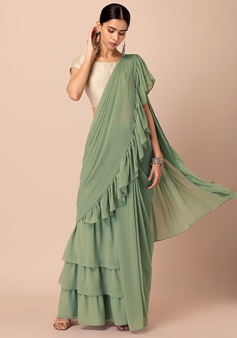 IndiMeera's tweet photo. IndiMeera : Pastel Green Georgette Ruffled Pre-Stitched Saree

Website Link - https://t.co/AtXAtFcA3K
#buysareeonline #pastelgreensaree #partywearsaree #fancysaree #shopping #georgettesaree #designersaree #festivewearsaree #sareelover #sareefashion #rufflesaree #designerblouse https://t.co/5rYQtwhkUv