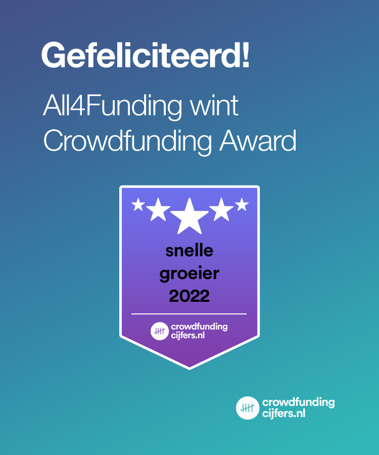 .<a href="/All4Funding/">All4Funding</a> maakte in 2022 een forse groei en wint een Crowdfunding Award als ‘snelle groeier’. Gefeliciteerd! Meer over de awards: crowdfundingcijfers.nl/crowdfunding-a… #crowdfunding