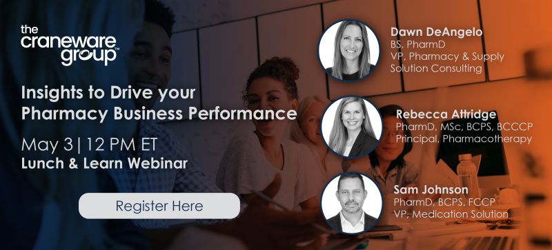 sentrydata's tweet image. Do you have insight into infusion therapy reimbursement variances?
Join us on May 3, 2023 at 12:00PM ET and learn how you can improve your pharmacy business performance with Trisus Medication Financial Managment. Register today. lnkd.in/dAymiszG #thecranewaregroup