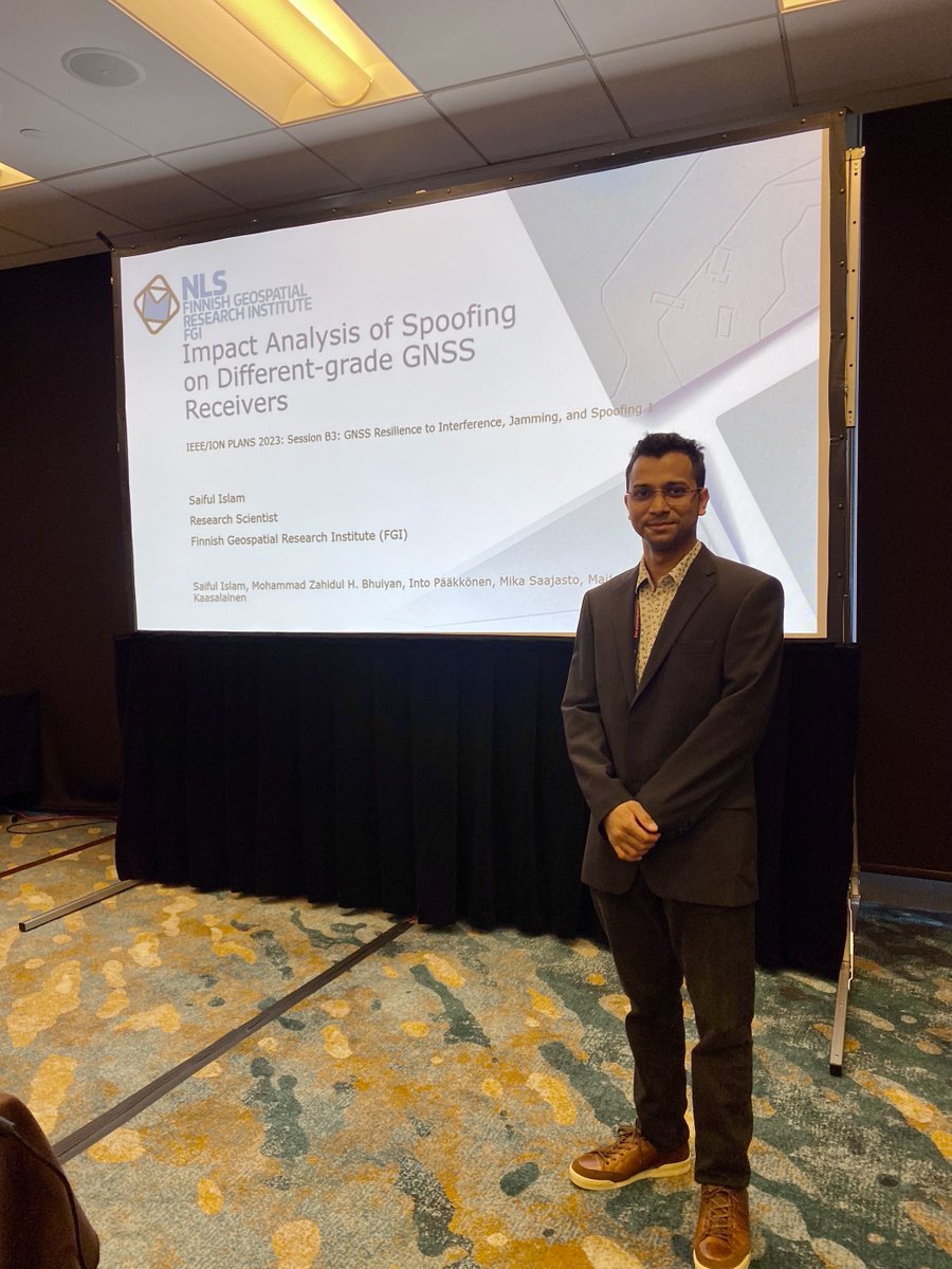 SafranNT's tweet photo. Meet Saiful Islam of the Finnish Geospatial Research Institute who presented his paper - Impact Analysis of Spoofing on Different-grade GNSS Receivers - with research using our Skydel Simulation Engine.
Congratulations Saiful🎉
#SkydelEverywhere #Simulation #GNSS #SafranEvents https://t.co/VbN94q6Fxr