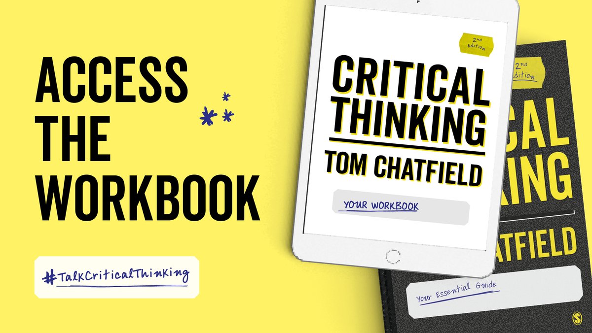 Sage_Methods's tweet photo. Encourage independent study as your students read "Critical Thinking" second edition with this free interactive Workbook.
Access here: https://t.co/vomGOA7OKe
@TomChatfield
#TalkCriticalThinking #CriticalThinking https://t.co/ZC5K60SbIK