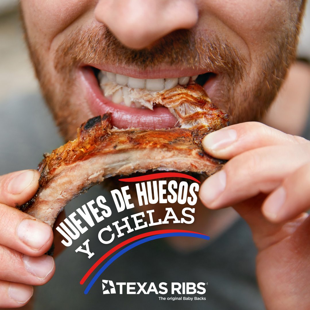 ¡Los #juevesdehuesos son una tradición en #texasribs! Tus #costillas favoritas al 3/2
#promo #txribs #ribs #bbq