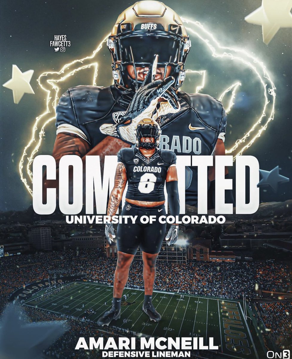 CUBarstool's tweet photo. 🚨𝐍𝐄𝐖𝐒: Tennessee DL Amari McNeil is transferring to Colorado! #WeComin @amarimcneill_ https://t.co/3WxIkZZ3tH