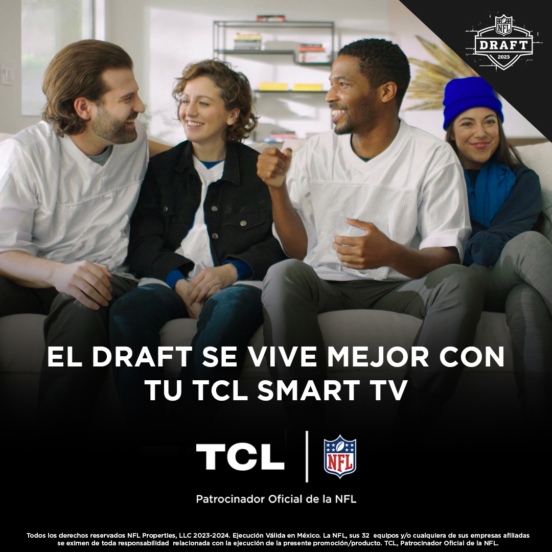 tclmex's tweet photo. ¡Hoy es el gran día para disfrutar del Draft de la NFL 2023 y que mejor que en una TCL Smart TV! El deporte más grande merece verse desde una TCL. @nflmx 

#NFLconTCL #InspireGreatness #NFLDraft https://t.co/CMBcfD7JlH