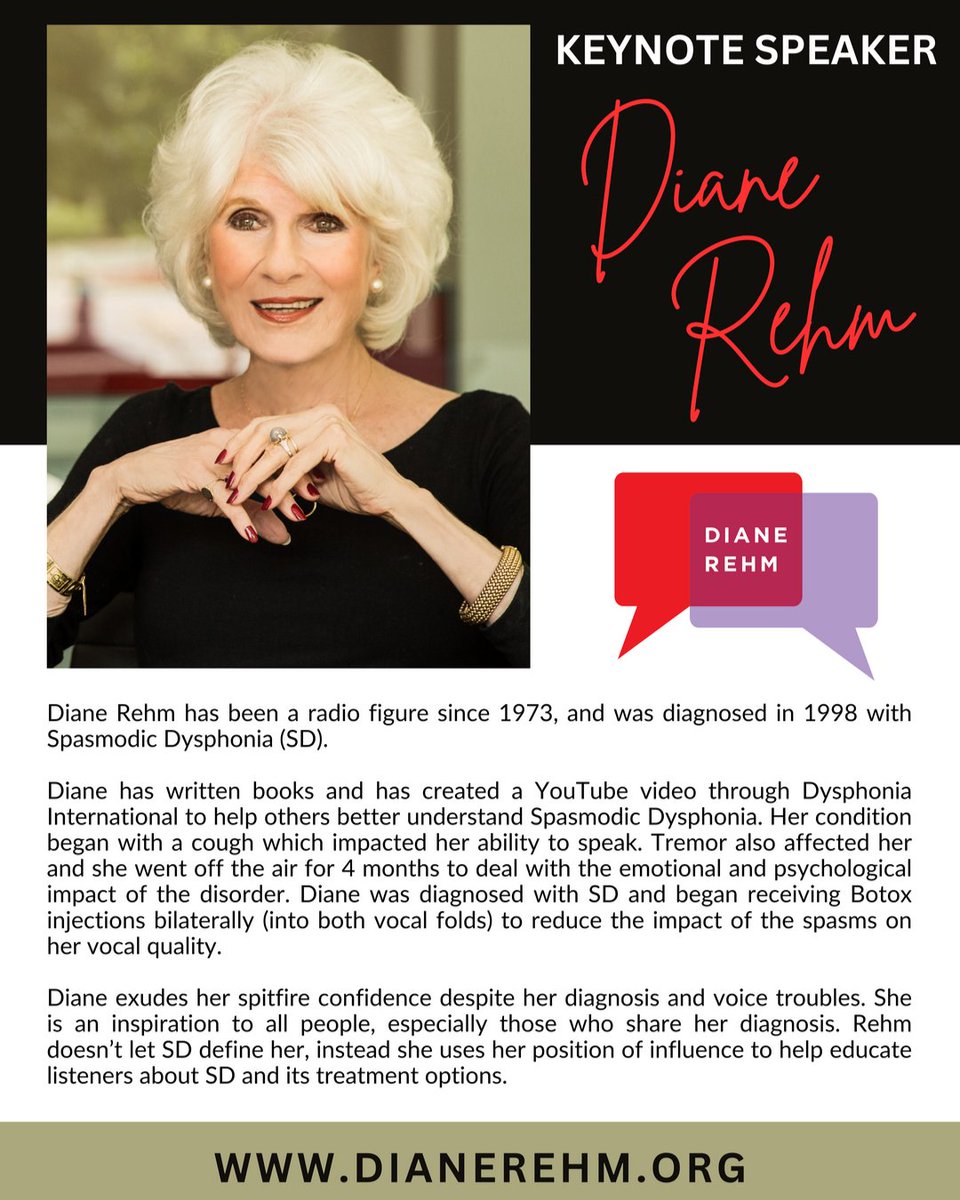 Introducing this year's Fall Voice Keynote Speaker, Diane Rehm! Have you registered for the meeting yet?

Register here: tfv.wildapricot.org/event-5180203