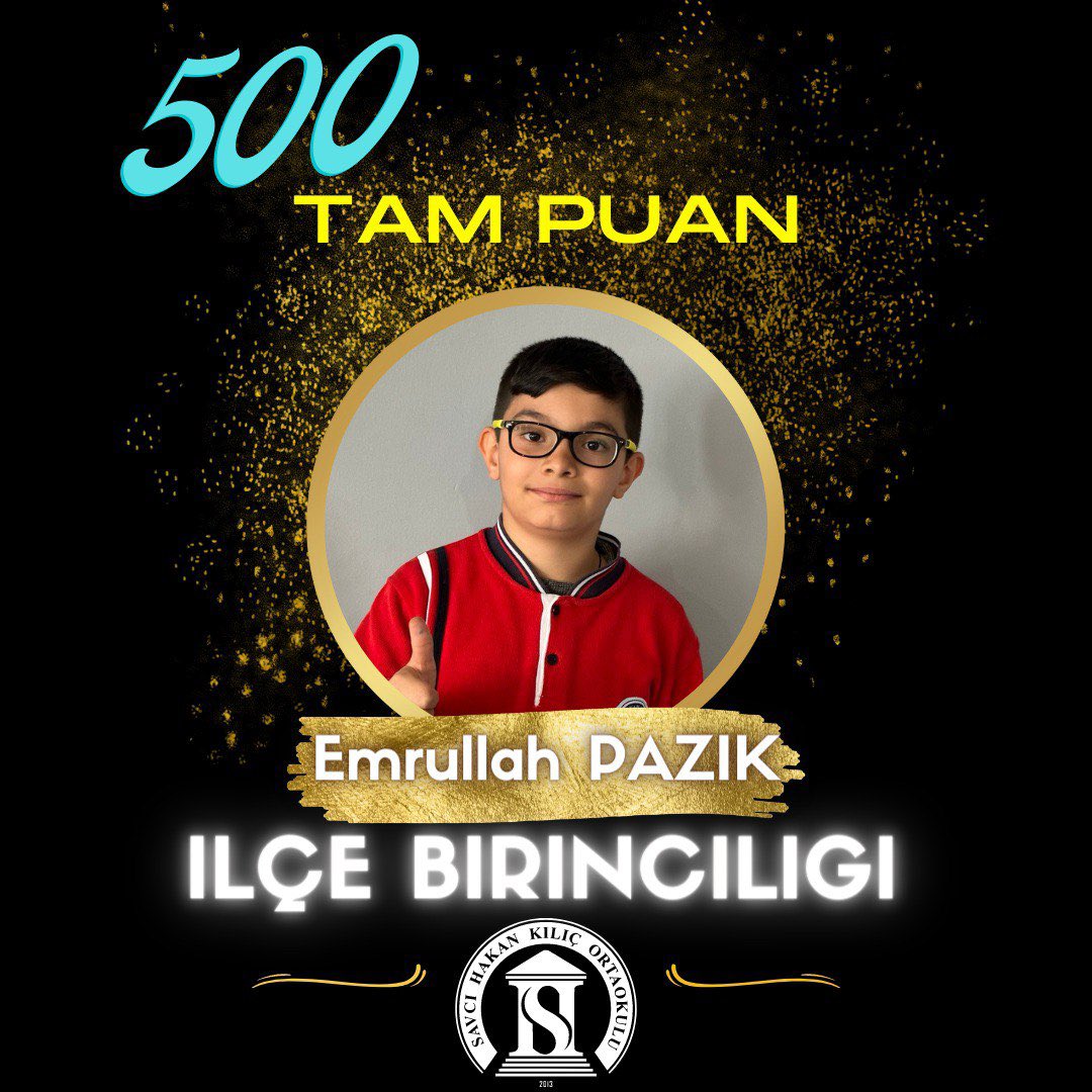 Türkiye Genelinde yapılan Kazanım Değerlendirme Sınavında dereceye firen öğrencilerimizi tebrik eder başarılarının devamını dileriz 🎊