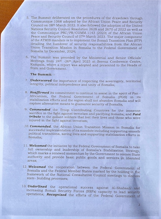 StateHouseUg's tweet photo. The plan details the handover of security responsibilities to the Federal Republic of Somalia by December 2024, among other issues. https://t.co/sRXxTtBRjR