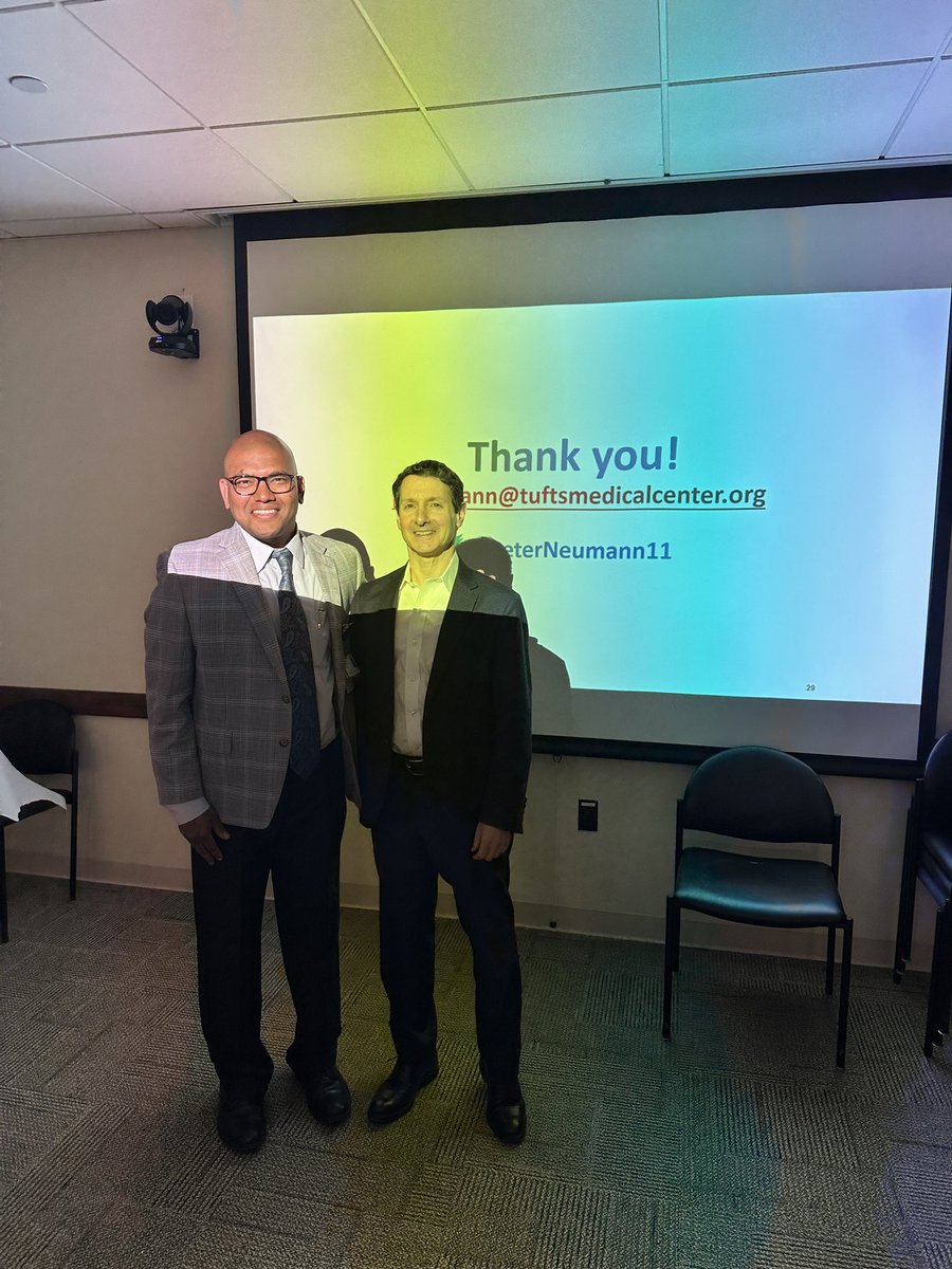SaurabhSDani's tweet photo. Superb Grand Rounds talk @LaheyCardiology today by @PeterNeumann11 on #Value of Prescription drugs! So much to learn from you, thank you for highlighting #IRA @SarjuGanatraMD @LaheyHospital https://t.co/Fy2tgsJree