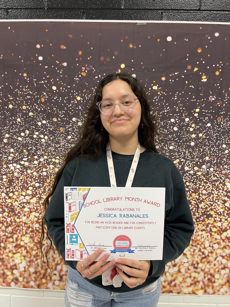 HNGCLibrary's tweet photo. In celebration of #SchoolLibraryMonth & #NationalLibraryWeek , we recognize these students for their reading achievement & consistent participation in Lib events @HNGCBears @Alief_Libraries @librarianRamos #HNGCReads #BearsRead #ReadToLearn #ReadForFun #ReadForLife @pricewilliam https://t.co/YhbqACVLsj