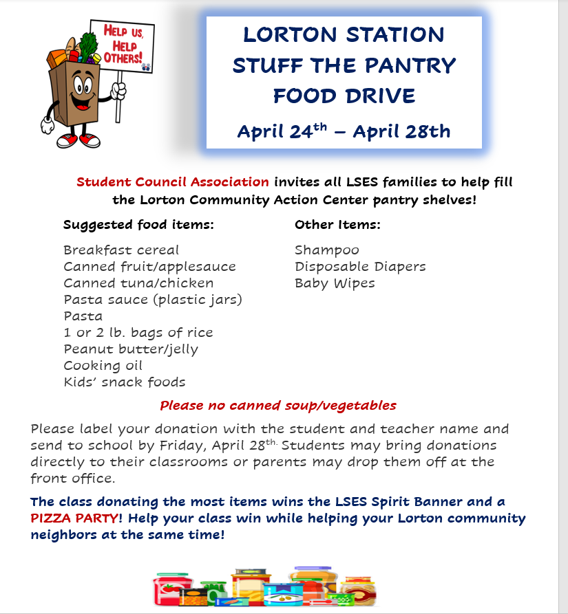 TOMORROW (4/28) is the deadline to Stuff the Pantry Food Drive! Donations go to our local community! #MeepMeep #Roadrunners #SCA <a href="/FCPS_TitleI/">FCPS Title I</a> <a href="/fcpsnews/">Fairfax Schools 🌟</a> <a href="/FCPSR3/">FCPS Region 3</a> 🥫🥫🧴🧴🥫🥫