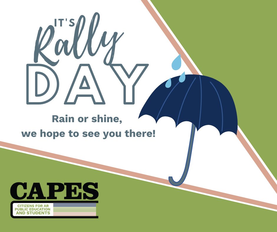 📢 TODAY citizens in Arkansas will rally against the LEARNS Act. Join @arkcapes in Arkadelphia, Fayetteville, Jonesboro, Little Rock, Searcy, and Fort Smith. Don't let the rain stop you! #SayNoToLEARNS #Arkansas