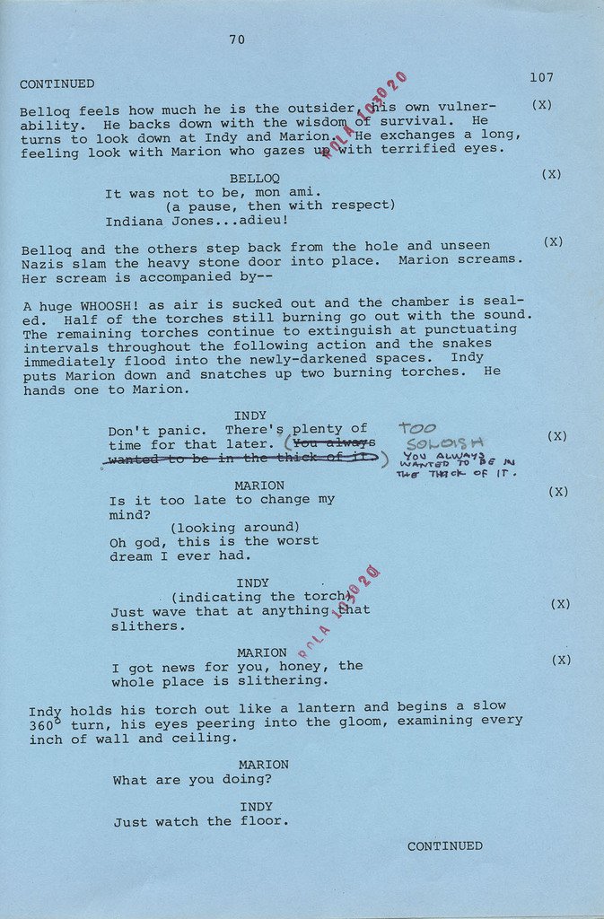 COOL!

Harrison Ford's script pages from Raiders of the Lost Ark.

#screenwriting #writing #tvwriting #WritingCommuntiy
