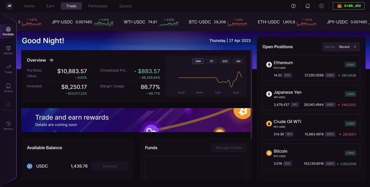 TraderOleg's tweet photo. Hi, I opened a few more positions on the Polaris platform from @zkxprotocol
Please join the #ZKXTestnet.
https://t.co/qc86FBKpzL https://t.co/WgP6WSZsWG