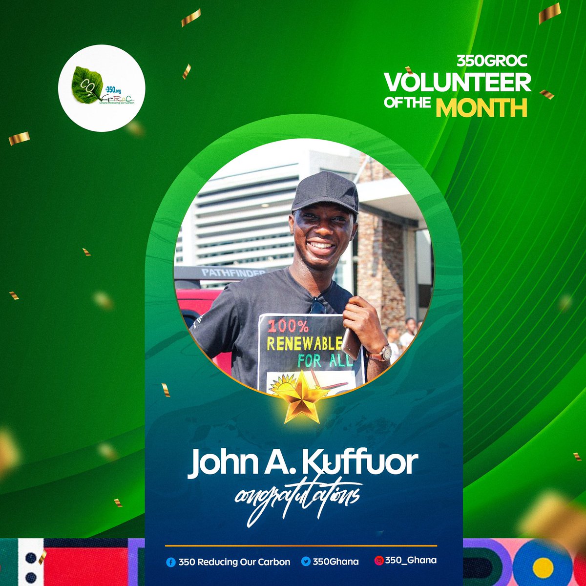 350GROC's tweet photo. Celebrating our amazing team who are making great impacts in #kumasi  for our #renewableenergy4communities champions campaign. Congratulations #volunteering https://t.co/dGZyivPDJ6 350 Africa https://t.co/dhVgIHE2TC