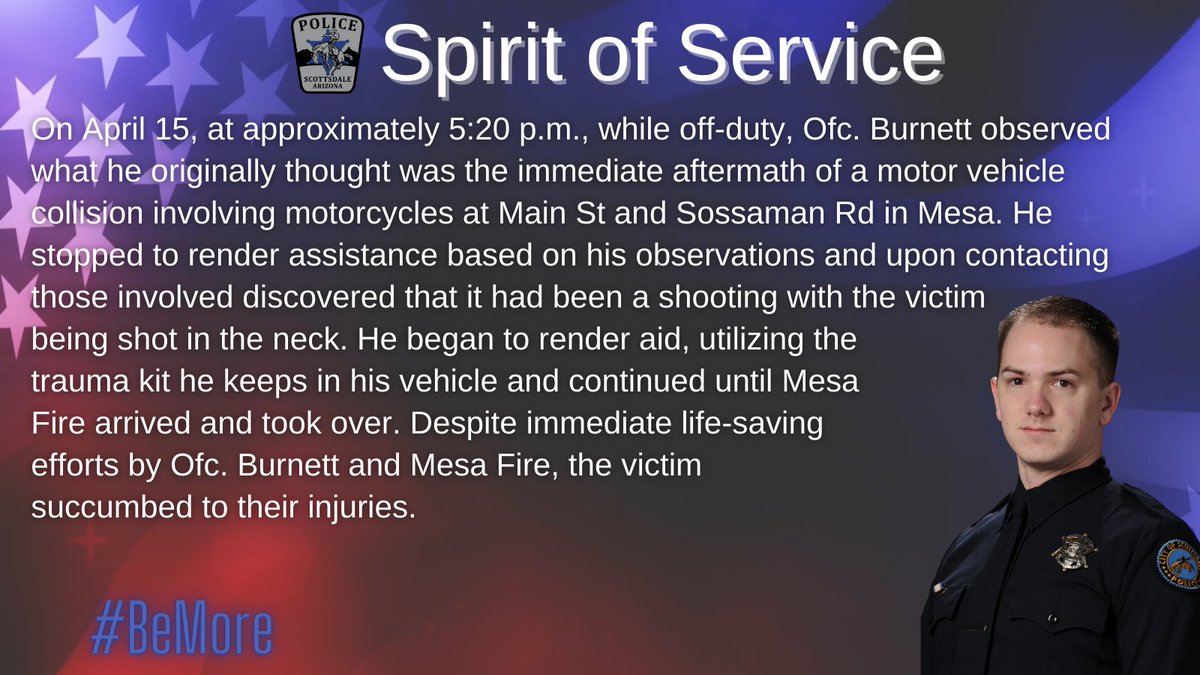 #SpiritofService #BeMore #ScottsdalePD #offduty #hero