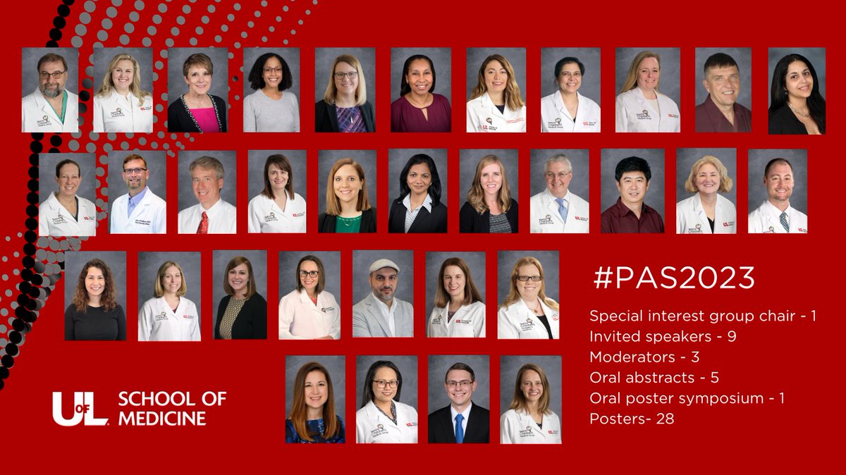 Exciting news! #UofLPeds will be presenting at #PAS2023! Safe travels to all attending! #pediatrics #knowledgeexchange @PASMeeting @UofLMedSchool @NortonChildrens #WeAreUofL #WhyLouisville @UofL