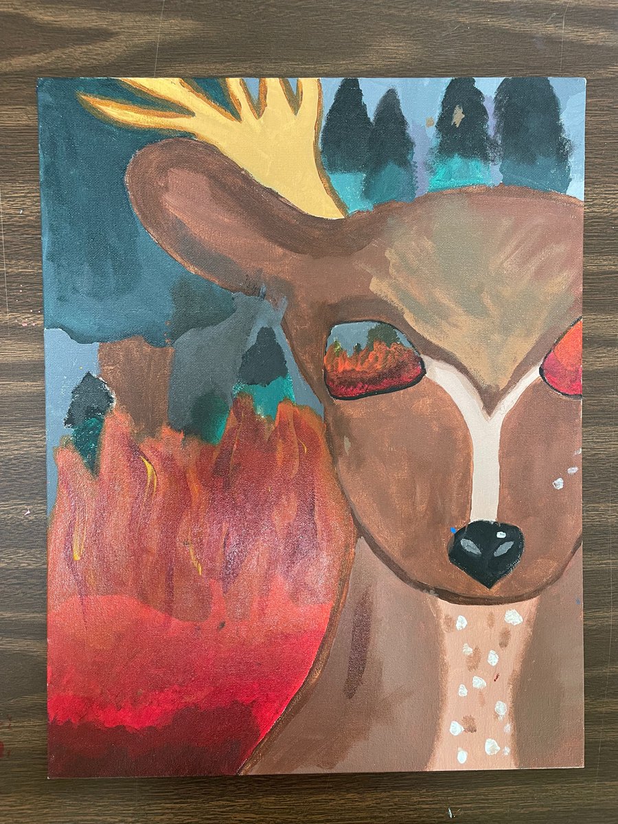 WesterlySchool's tweet photo. 8th graders using acrylic paints for their expressionist artwork projects. #expressionism #acrylicpainting #art https://t.co/ORd4uzl2eO