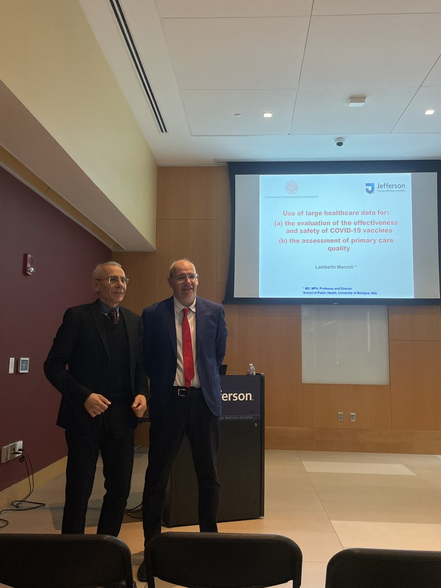 carocast1's tweet photo. @vickmaio and @lambertomanzoli today at @JeffersonJCPH talking about the use of large healthcare data in Italy https://t.co/d86oVcc1PW