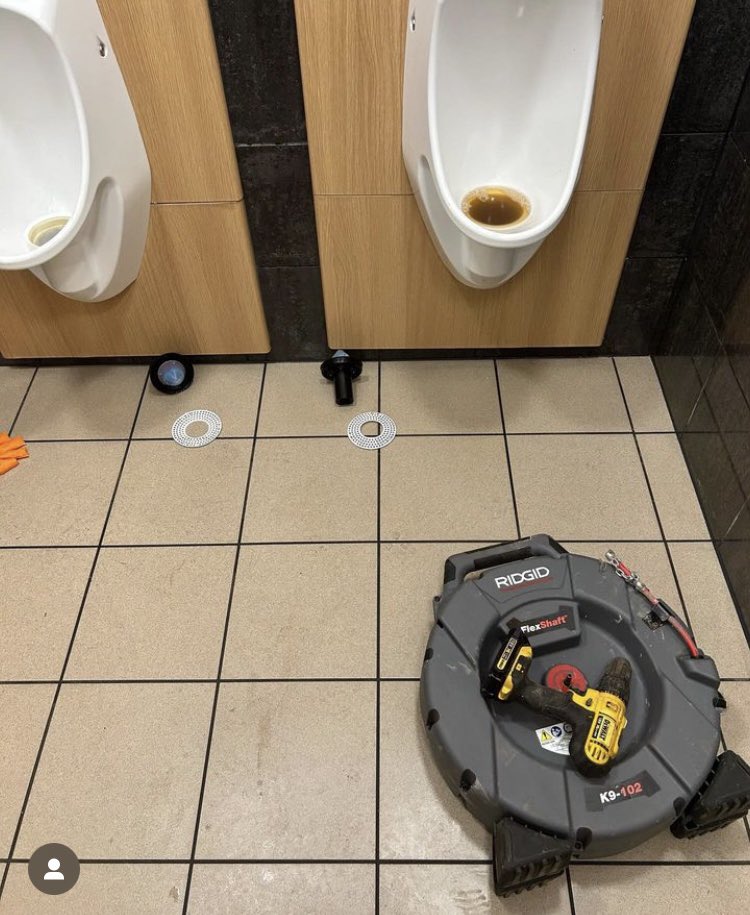 Call out to one of our valued customers to clear the urinals. With the help of our new K9-102 flexishaft from <a href="/ridgidtools/">john</a>  can not fault the product amazing piece of kit for blockages in tight spaces with minimal mess