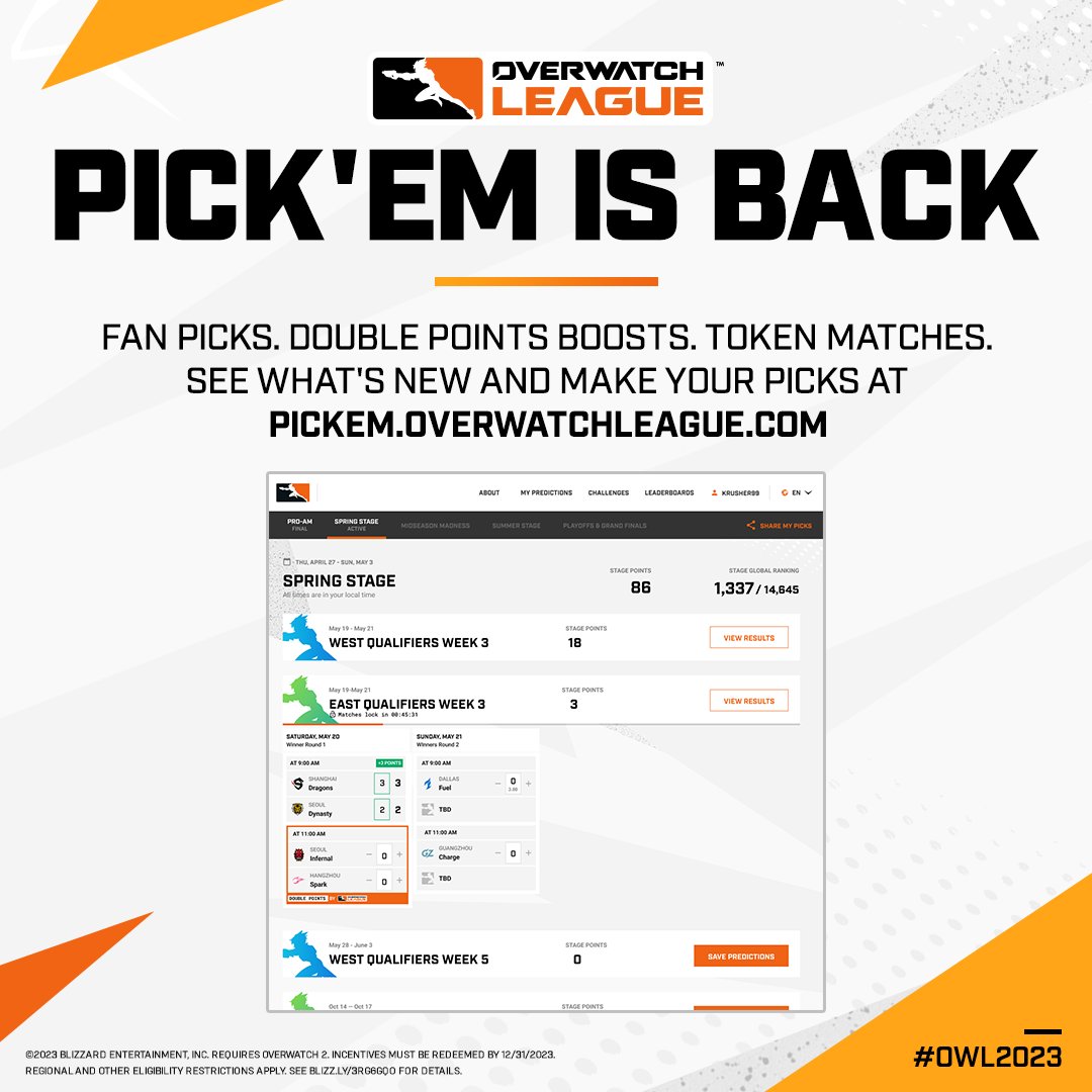 Overwatch League on Twitter "DON'T Get your Pick'Ems in before