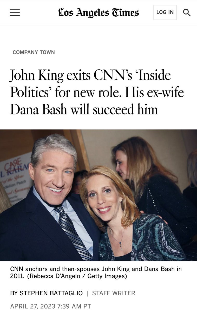 Hey ⁦@latimes⁩ - yes John and I used to be married. We are now friends and share a wonderful son together. In this context I am not an “ex wife,” I am a veteran journalist with decades of experience who worked hard for this role. Do better please.