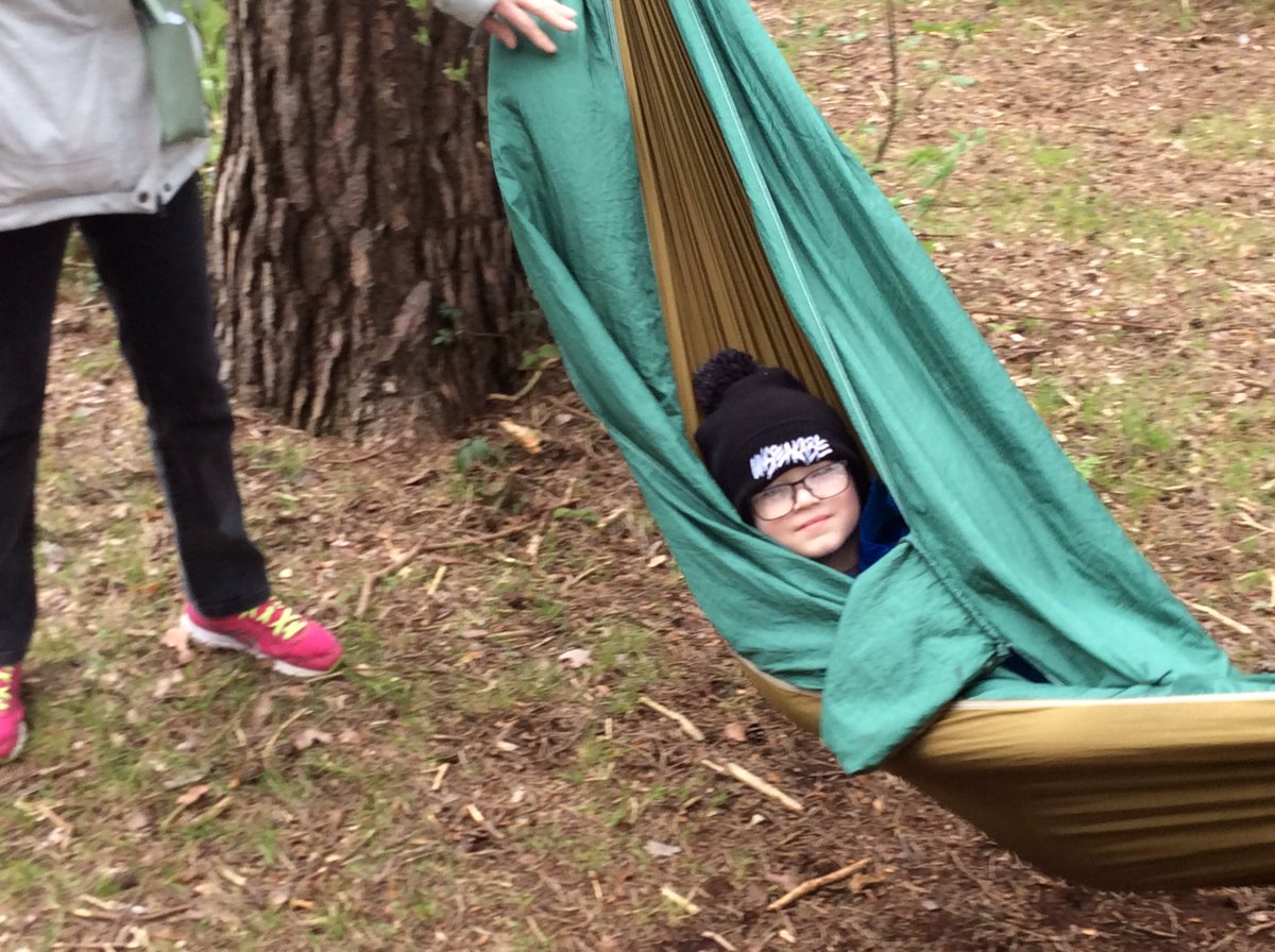 Enjoying their first session at Forest School today!