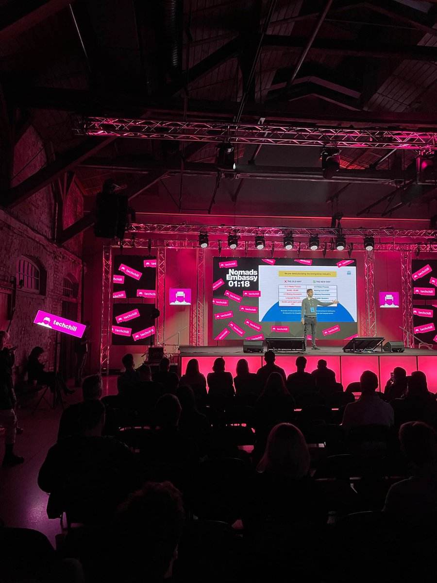 Today I faced one of my biggest fears🤐 

Thank you <a href="/TechChill/">TechChill | #techchill2027</a> for the opportunity of pitching Nomads Embassy in front of a huge audience.

If you are a Baltic pre-seed investor, you might want to connect with me 😁
#opportunity #startup #TechChillRiga