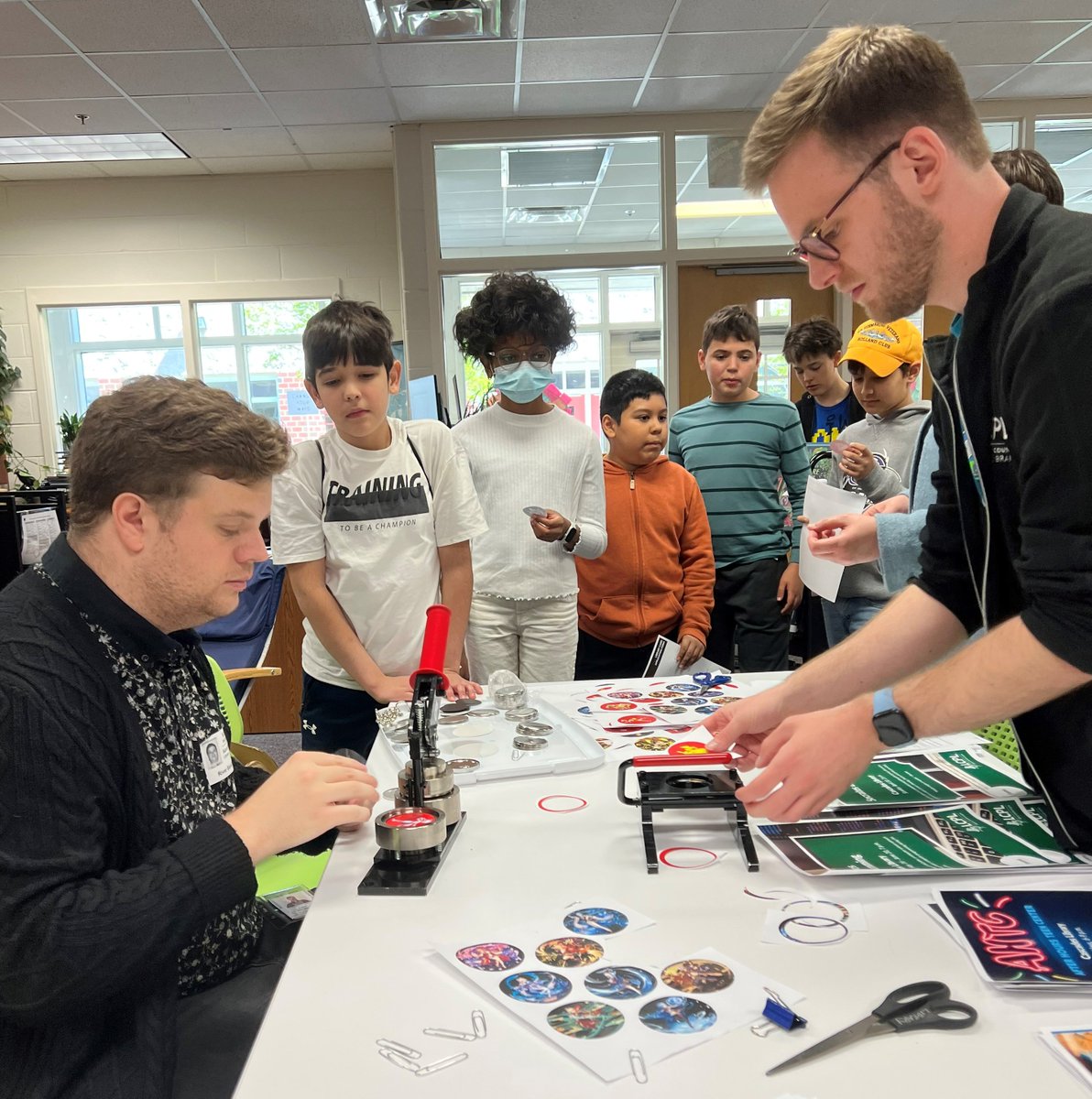 Thank you, <a href="/LoudounLibrary/">Loudoun Library</a> Cascade's teen library team, for visiting <a href="/RBMS_Official/">River Bend M.S.</a> and telling us about your Spring programs. We had a blast!