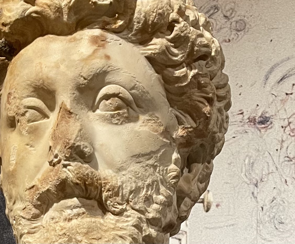 Cy Twombly 'Head of Emperor Marcus Aurelius' as part of the art exhibition ancient sculptures are combined with the artist's work.#cytwombly #mfaBoston #cytwomblygallery #cytwomblyfoundation #marcusaurelius #museumboston #bostonmuseum #bostonart #bostontravel #bostonguide #boston