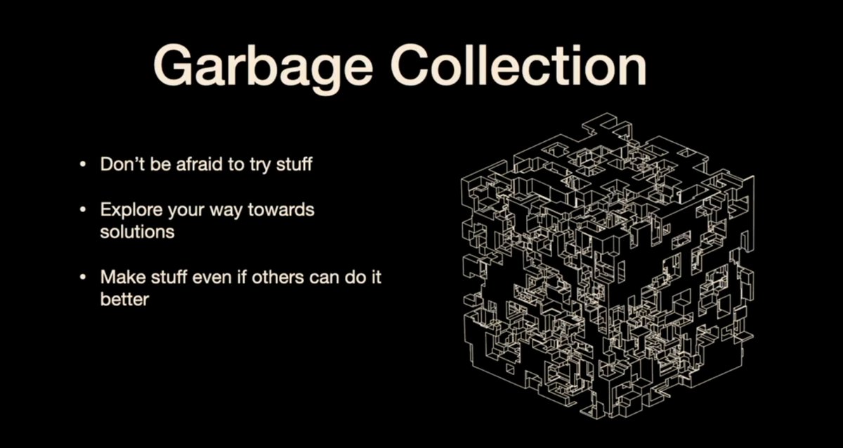 borkdude's tweet image. "Make stuff even if other can do it better". Already loving @RustyVermeer's talk at #clojure_conj