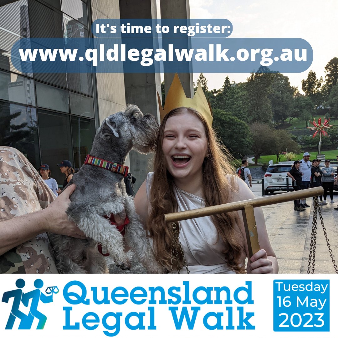 LawRightQLD's tweet photo. #WhyWeWalk - Is it for the cute doggos or because we love improving access to justice? Either way, it's time to gather your pack and register at https://t.co/77l8PGbmTs for the #QldLegalWalk coming up on Tuesday 16 May. https://t.co/nlvTsdx1WL