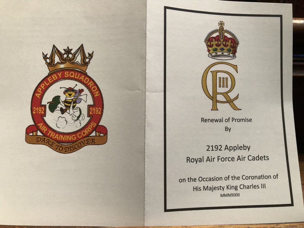 AlanMcViety's tweet photo. Air Force Cadets renewal of Promise in Appleby this evening https://t.co/8gAYqmIqDA