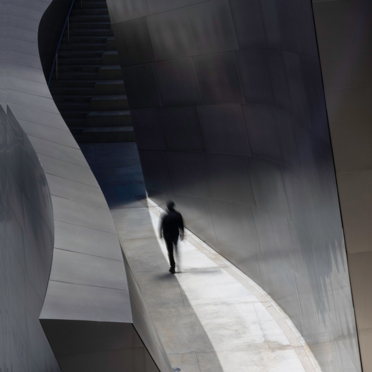 Iconic Walt #Disney Concert Hall in #LosAngeles, designed by #architect #FrankGehry and known for its striking, undulating #facade. Taken from the south side of the concert hall, looking north, capturing its beauty and grandeur. #photography #architecture #abstractart #artforsale