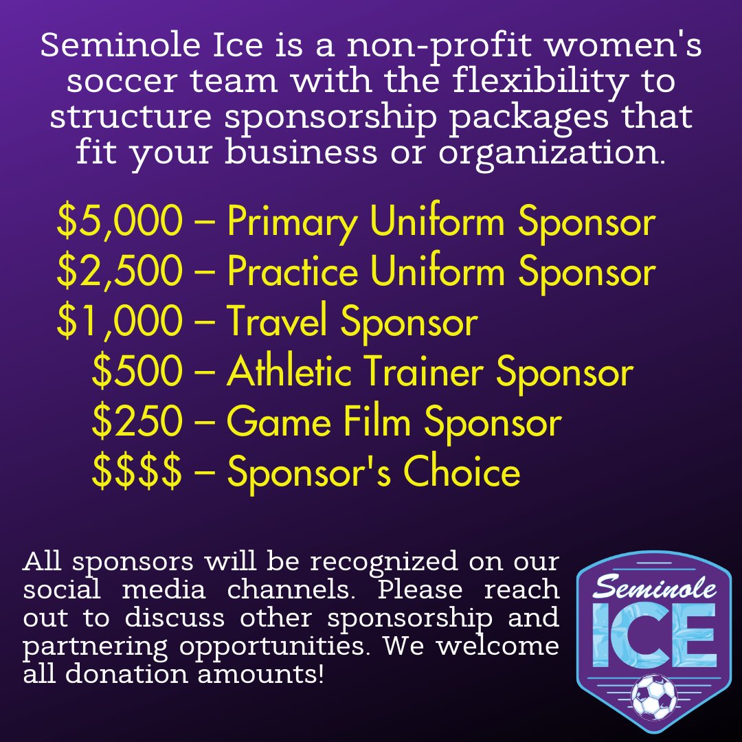 Looking for sponsors for our inaugural year!!