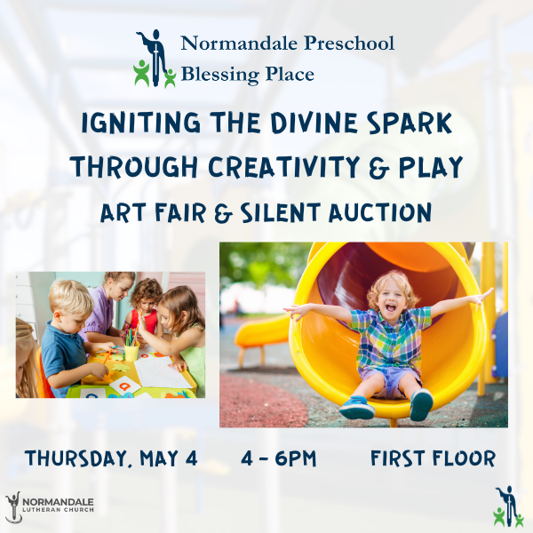 NormLuthChurch's tweet photo. You are invited to the Normandale Preschool Blessing Place Art Fair &amp; Silent Auction on 5/4 from 4-6pm! This will help renovate our early childhood community play area.

- Art inspired by all 90 children! 
- Silent auction items 
- Ice cream truck from MN Nice Cream! https://t.co/oTHmUODTdH