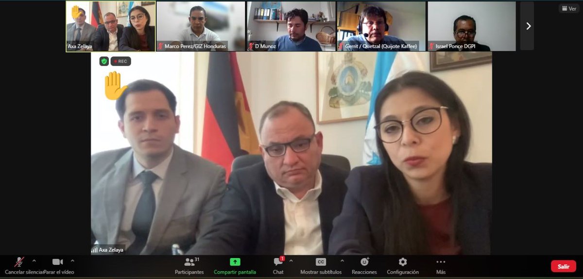 GizHonduras's tweet photo. En reunión con la Embajada de Honduras en Alemania, se presentó la implementación del proyecto piloto #INATrace #GIZ, se desarrolló un conversatorio sobre nuevas regulaciones que han entrado en vigor para importaciones desde América hacia la Unión Europea a partir del 2023🇭🇳🇩🇪 https://t.co/xAIU1S7nox