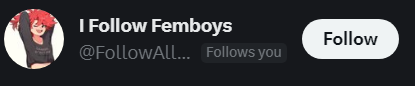 TekTokTwts's tweet photo. "Guess who's got a new fan club? Yours truly! Shoutout to 'I Follow All Femboys' for showing some love and spreading the vibes. Feeling beyond grateful and hyped up 🙌🏼❤️ #FemboyNation #InclusivityRocks #Thankful" https://t.co/Ct0b1L5LQ9