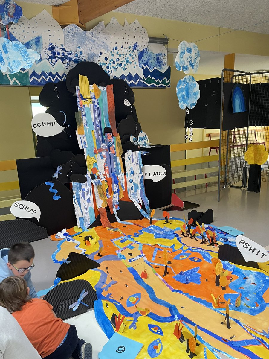 DelphineRaba's tweet photo. Exposition et présentation de la résidence de l’illustratrice Charline Picard à l’école maternelle de Dolomieu. Merci aux enseignantes et ATSEM pour leur investissement et à la mairie de Dolomieu. https://t.co/FCVa4A65Vj
