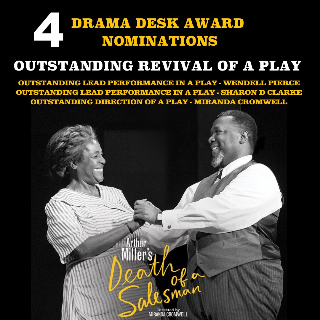 Salesman_Bway's tweet image. 4 Drama Desk Award nominations for #SalesmanOnBroadway! 💼
