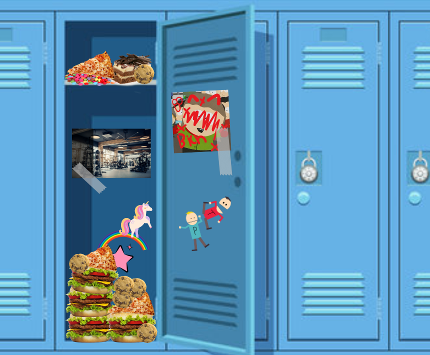 Eavesdropperhot's tweet photo. Inside of Cartman's locker. There have been a few rumors going on about his combination but I can confirm it's 307 https://t.co/R2wJkvkeyq